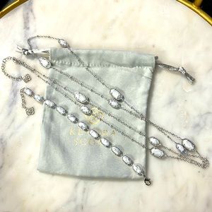 KS PROTOTYPE NECKLACE AND BRACELET SET IN SILVER AND WHITE HOWLITE